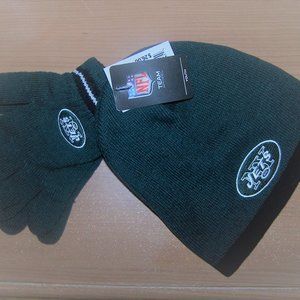 NEW YORK JETS NFL Beanie Hat Gloves Set YOUTH